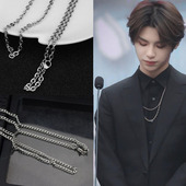 黄明昊Justin同款 长项链男潮流个性 混搭原宿项链女双层百搭毛衣链