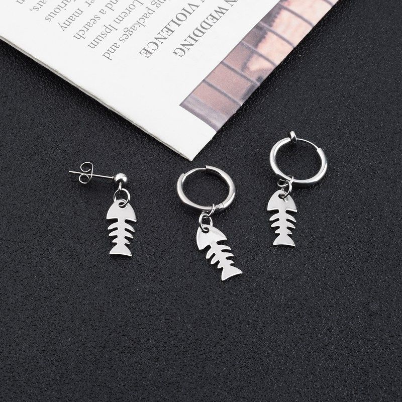 简约新款小鱼鱼骨耳环简约个性女生耳钉嘻哈潮流无耳洞耳夹男耳圈,饰品/流行首饰/时尚饰品新,耳环,淘宝优惠券,粉丝福利购,淘宝优惠卷