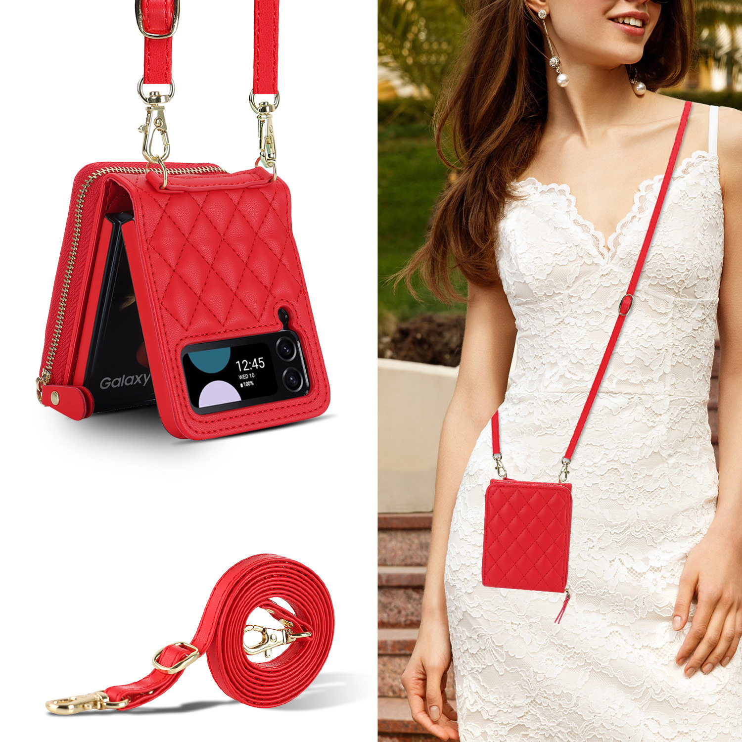 适用Z Flip7斜挎折叠风琴手机壳 三星Flip4小香风钱包保护皮套,个性定制/设计服务/DIY,手机壳/保护套定制,淘宝优惠券,粉丝福利购,淘宝优惠卷