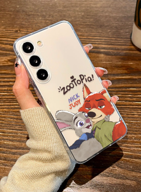 疯狂动物城适用三星s23手机壳套galaxy s24+透明ultras22卡通