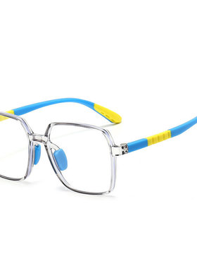 新款TR90防蓝光儿童方形护目镜学生无度数大款眼镜厂家批跨镜5293