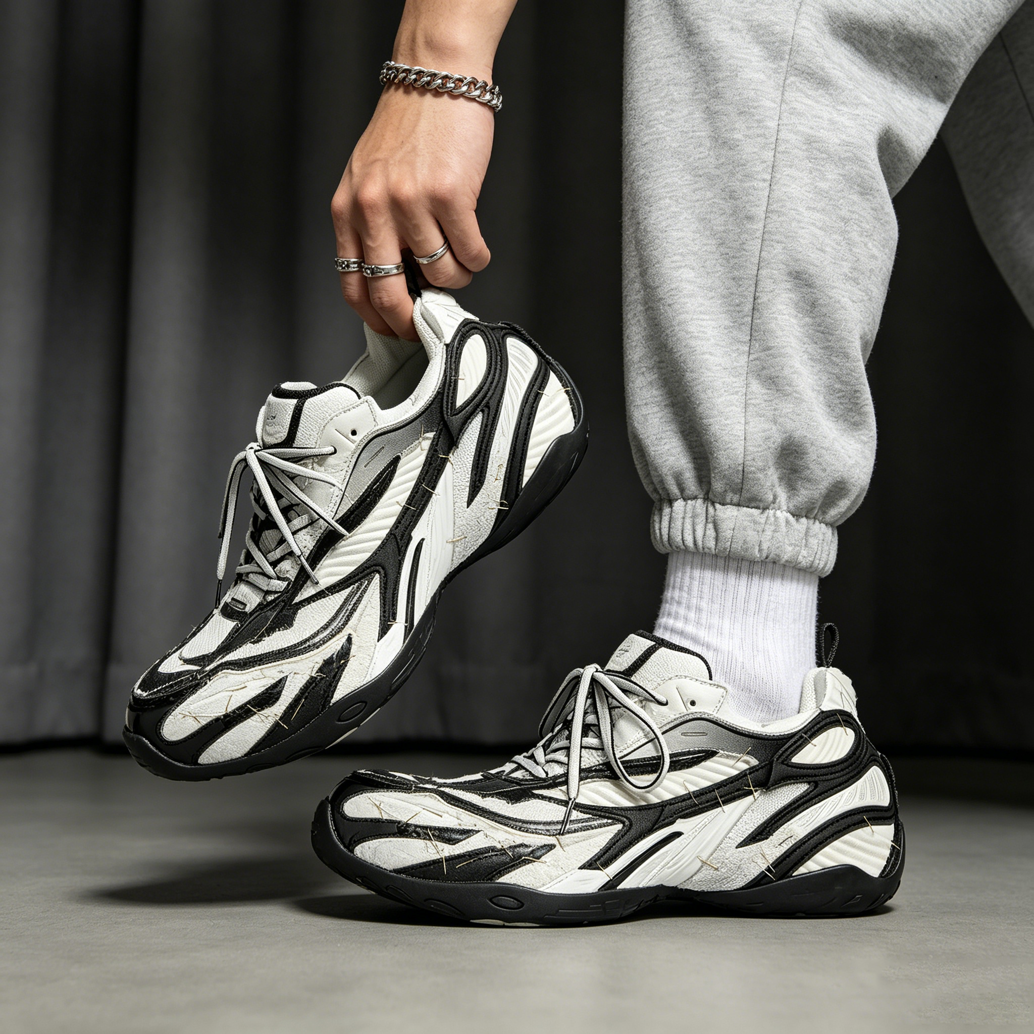 【自主高定】新款Soleless做旧巴黎订书机女厚底增高男休闲老爹鞋