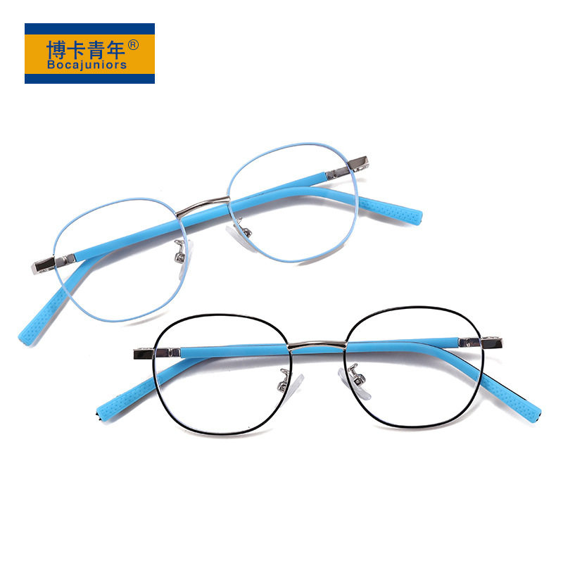 新款儿童男女防蓝光眼镜框简约金属平光电脑学习近视镜 YQL63005