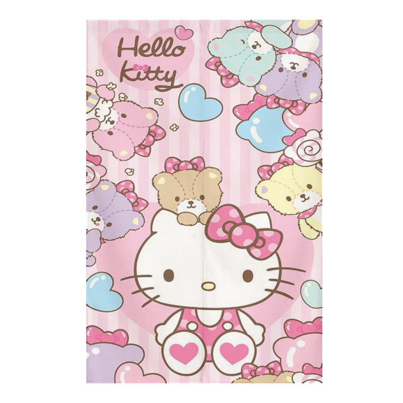 北欧hello kitty棉麻布艺门帘创意儿童房卧室隔断帘卫生间半挂帘