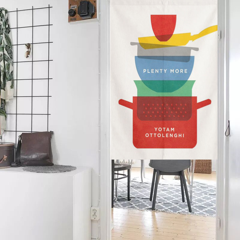 餐厅个性防油布艺半截日式门帘