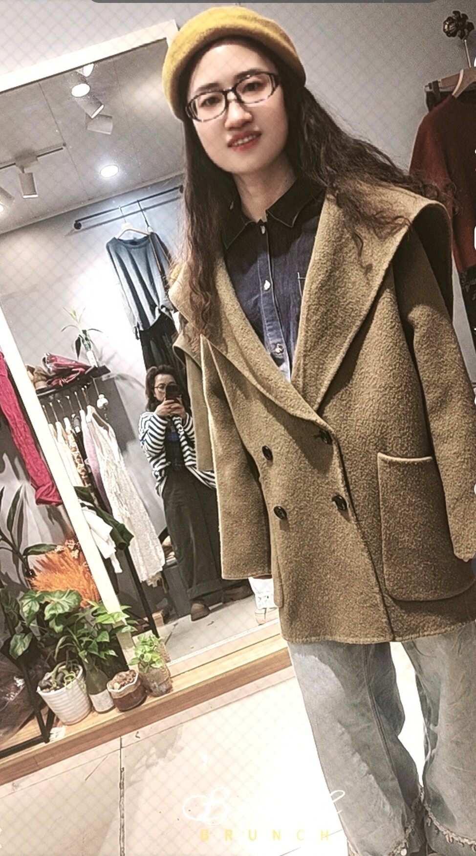 2025春季新款韩版宽松显瘦百搭海军领双面呢大衣女中长款外套