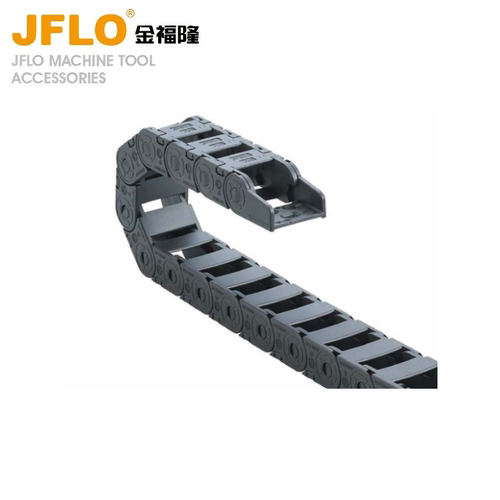 JFLO拖链JN18Q.1.W系列桥式外侧开塑料坦克链金福隆机床拖链线槽