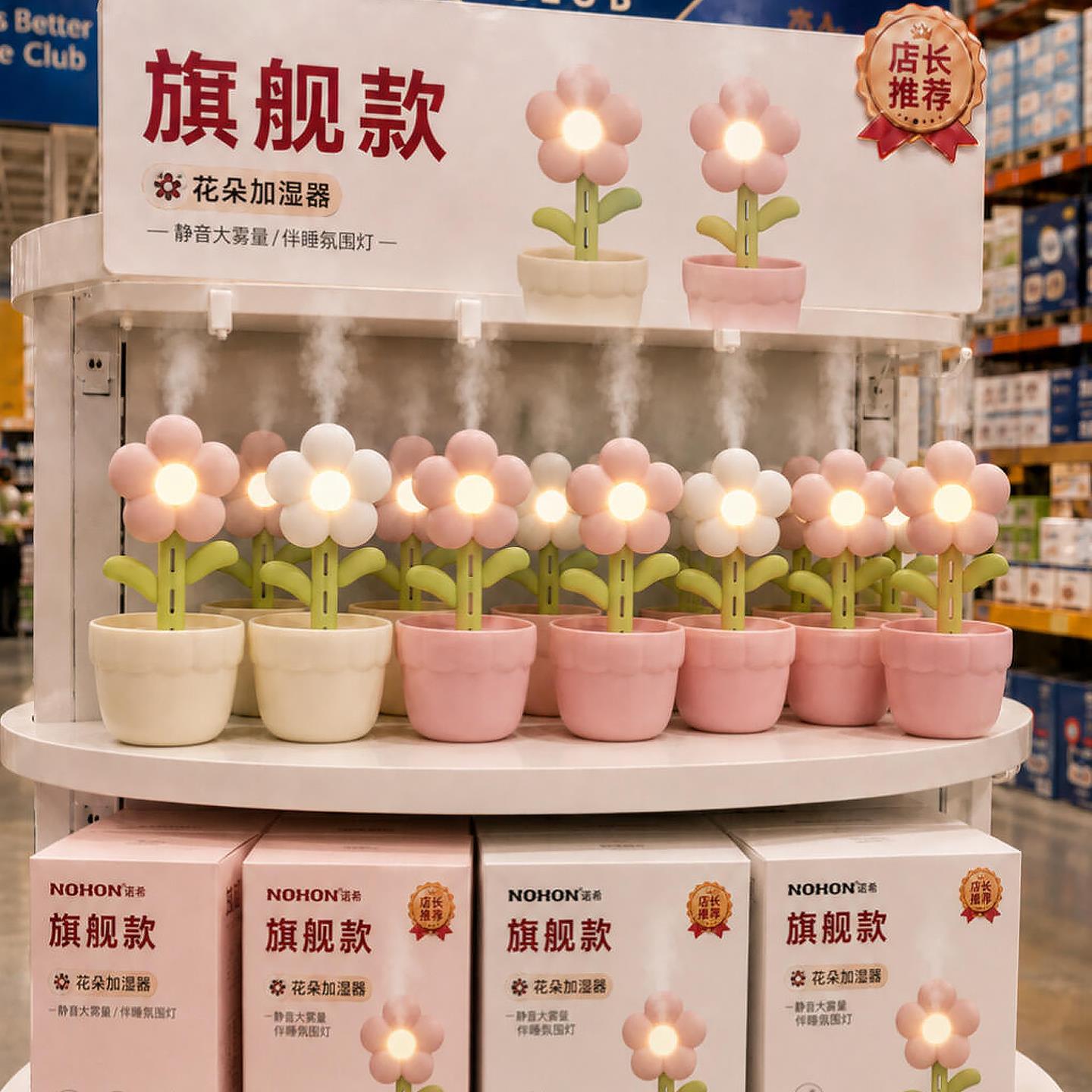 花朵加湿器卧室家用空气净