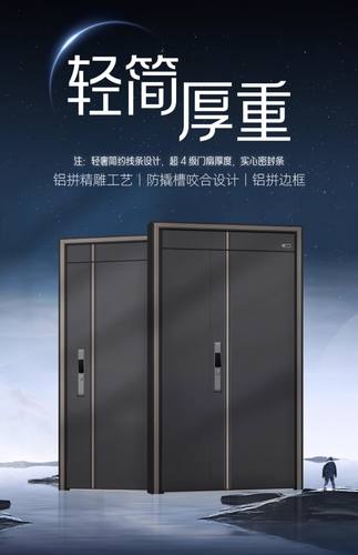 星月神家用甲级防盗门入户门锌合金别墅隔音智能锁子母门C1038W