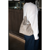 气质草木绿亮片蕾丝百搭女生单肩包帆布hobo水桶包大容量小众包包