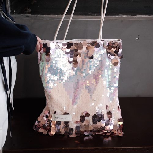 小众时髦气质渐变亮片时尚单肩包大容量包包春夏通勤帆布包