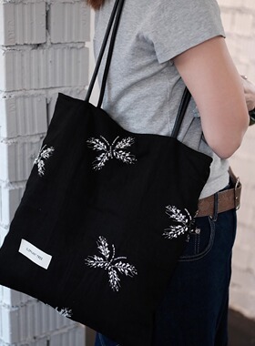 小众单肩包帆布包大容量包包高级感通勤布袋女款包袋托特包