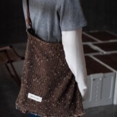 小众气质简约美拉德编织女生单肩斜挎包度假帆布包大容量小众包包