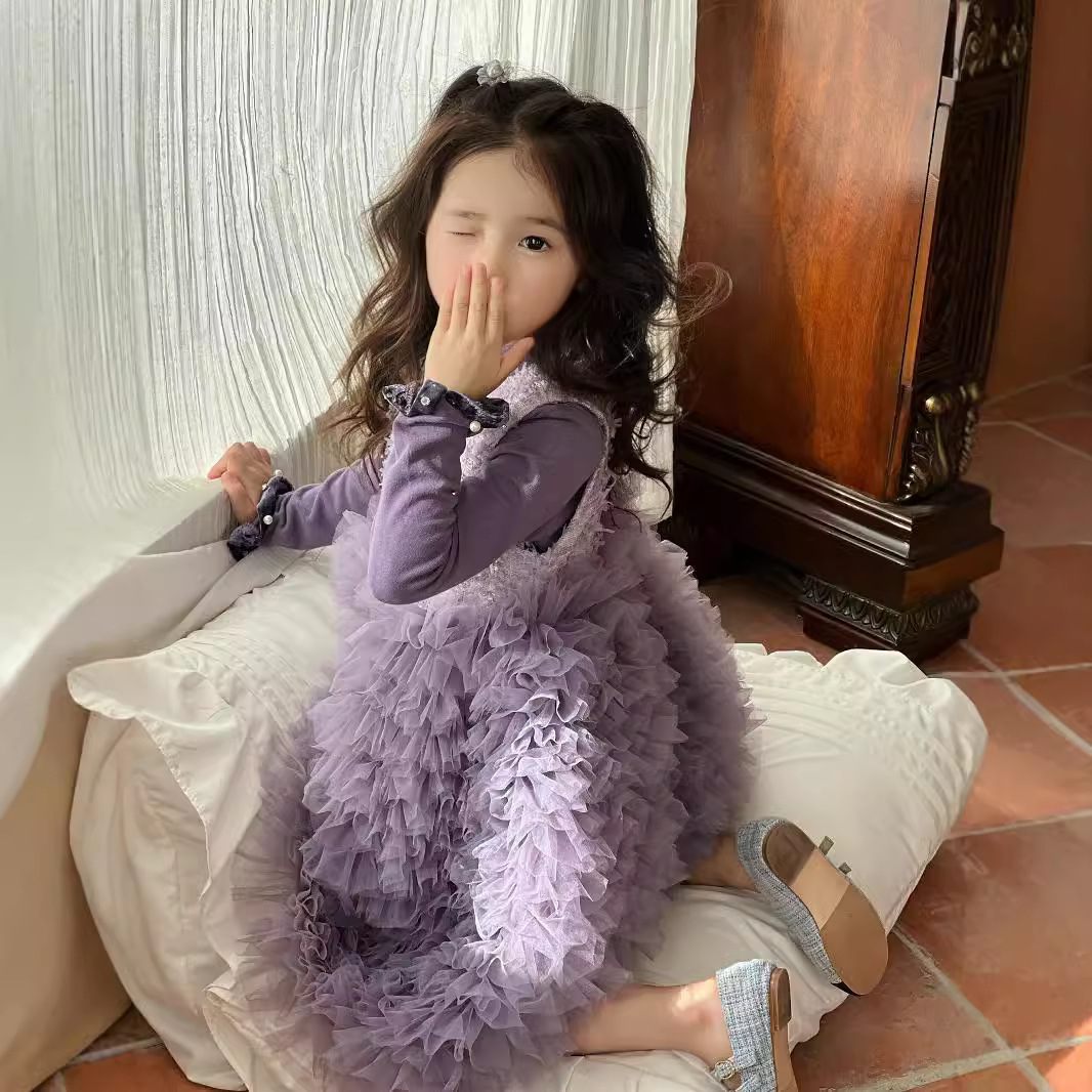 女童气质温柔网纱蓬蓬蛋糕裙