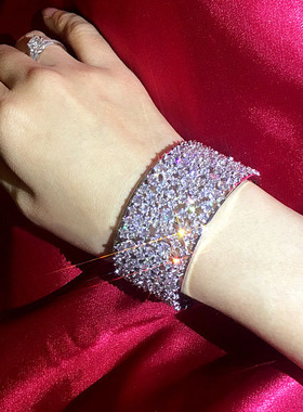 欧美风水钻开口晚宴配饰手镯