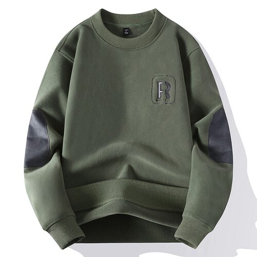 圆领卫衣百搭男士秋冬季加绒圆领内搭一体绒长袖衫sweatshirt men