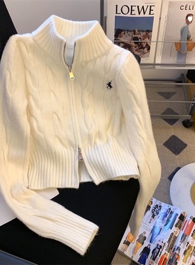 Korean stand up collar sweater jacket women autumn winter