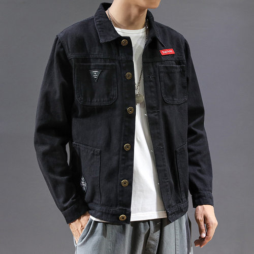 新款牛仔外套男士春秋宽松大码休闲牛仔潮流夹克Denim jacket men