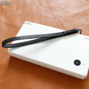 手工双面头层真皮挂绳 3DS 柔软 黑色可定制尺寸无金属 纤细款