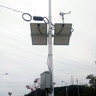 定制两块双太阳能板光伏风力发电机电池横臂抱箍抱杆安装固定支架