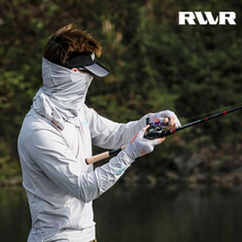 RVVR夏款透气冰丝速干防晒服面罩护臂护腿路亚钓鱼服长袖连帽
