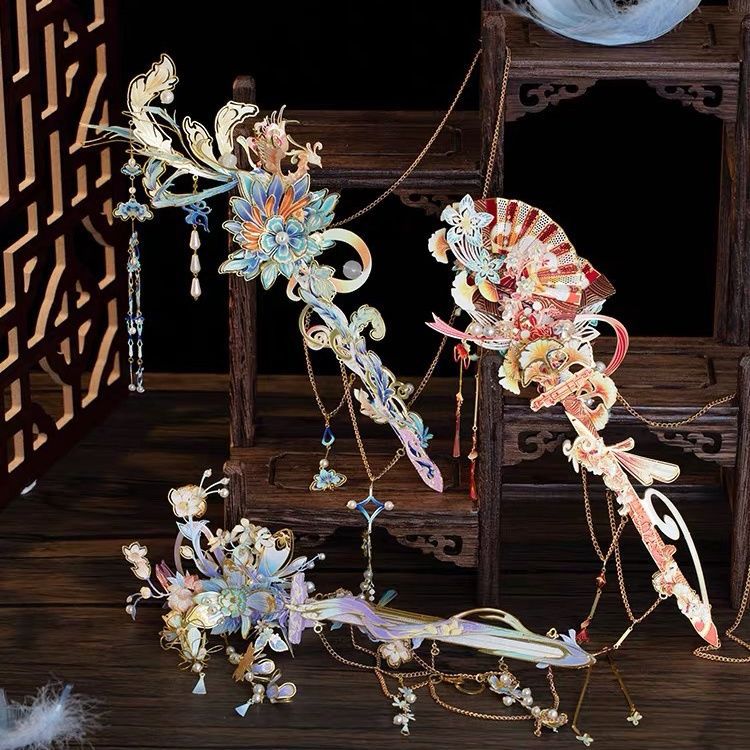 艺模簪中剑 3d金属拼装模型立体金属拼图手工diy发簪子汉服可佩戴图片
