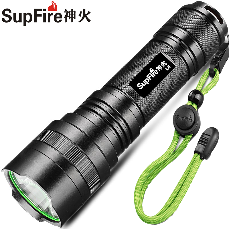 SupFire神火L6强光手电筒超亮LED家用26650可充电户外T6-L2远射灯