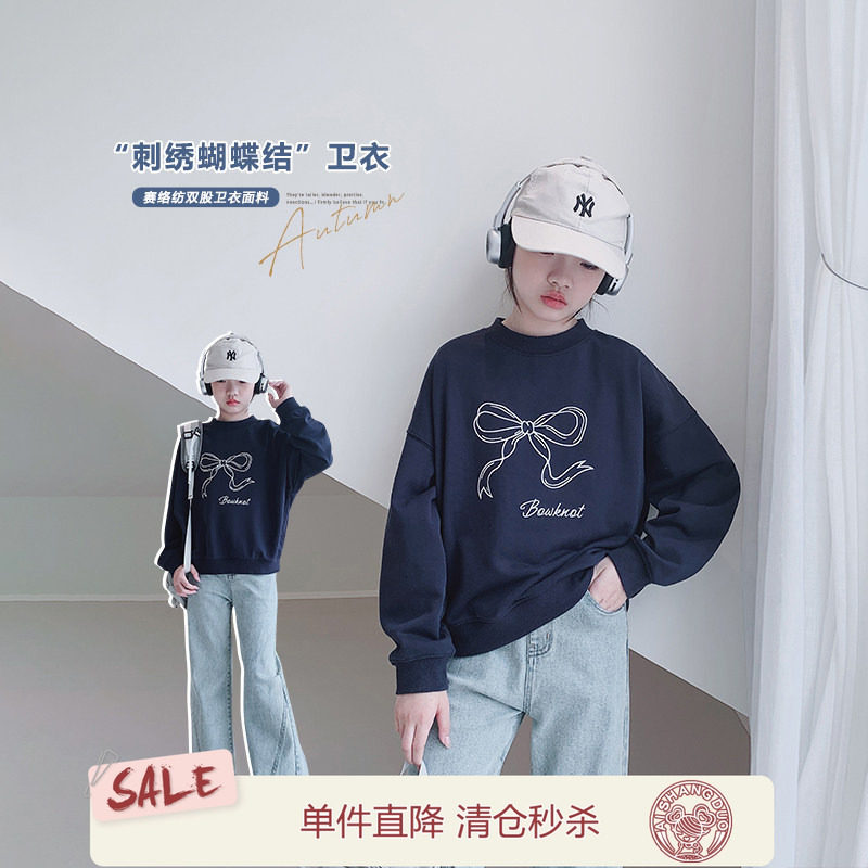 女童卫衣2025秋装新款女大童初中生时髦套头衫儿童学生长袖上衣潮图片