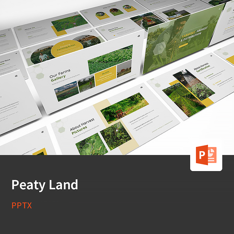 【PPT-M002】PeatyLand欧美农业绿色环保种植养殖蔬菜水果PPT模板