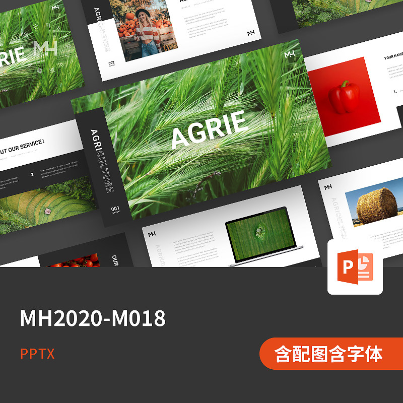 【ppt-m018】欧美高端大气简约农业产品项目工作总结汇报ppt模板