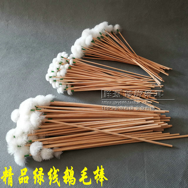 专业采耳工具传统民间扬州手工艺竹柄绿线鹅毛棒洁耳毛掏耳挖耳勺