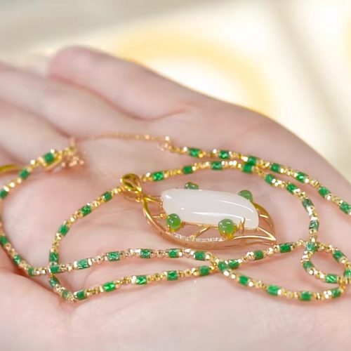 奥特莱斯折扣撤柜清仓捡漏店玉髓玉石美人腰吊坠项链outlets配饰