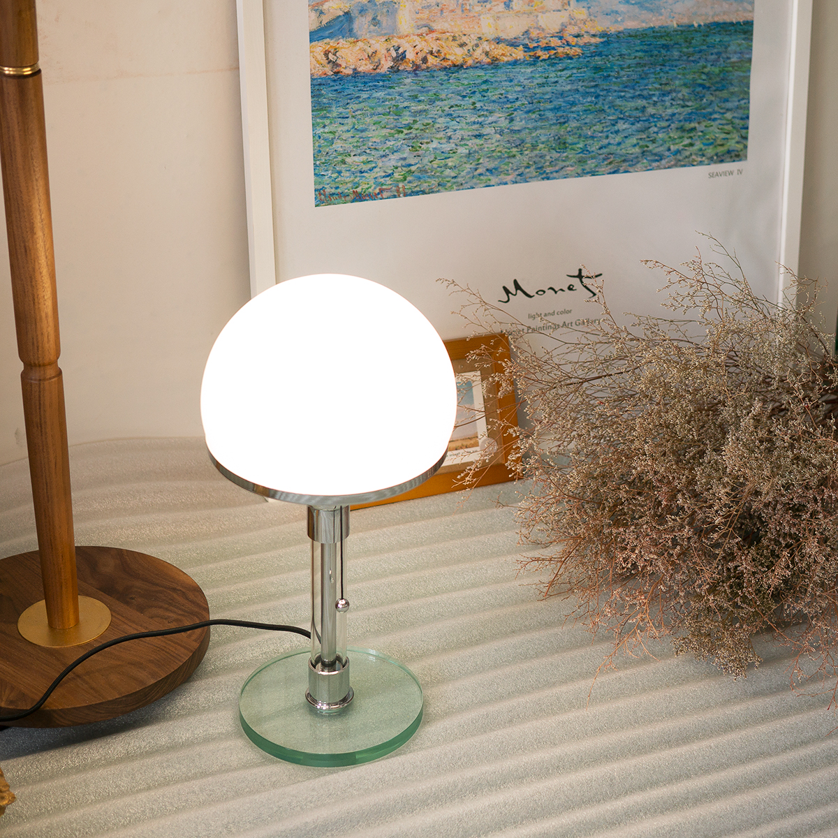 丹麦包豪斯玻璃台灯拉链开关客厅