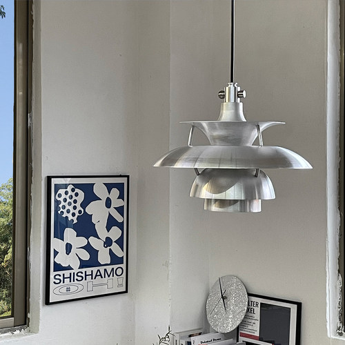 spaceage中古飞碟UFO银色吊灯