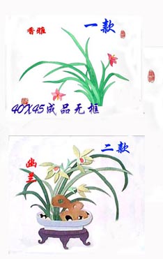 兰花布贴画包 学生儿童手工制作 幼儿园教室布置花卉粘画图片