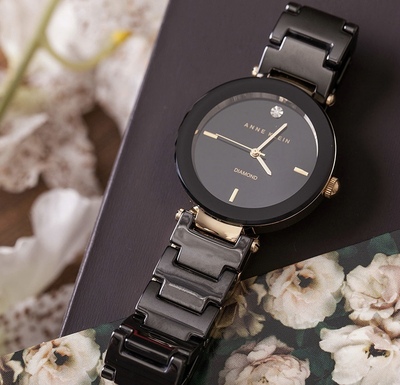 现货陶瓷水钻简约风白领石英手表