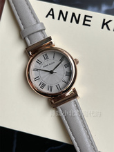 现货美国Anne klein气质大象灰色皮带女士罗马数字石英手表学生