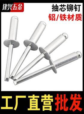 铝抽铆钉开口型芯圆头铆钉铆丁拉铆5钉抽心铆钉M2M3M4MM6.4mm拉铆