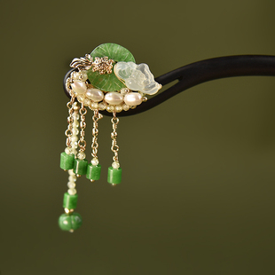 华容珠翠原创木质发簪汉服旗袍国风新中式头饰日常简约丸子头发饰