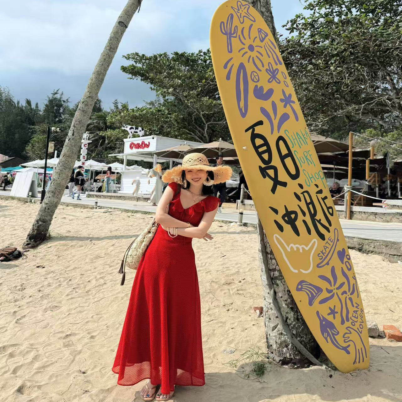 【虞美人】小飞袖红色收腰长裙法式荷叶边度假连衣裙,女装/女士精品,连衣裙,淘宝优惠券,粉丝福利购,淘宝优惠卷