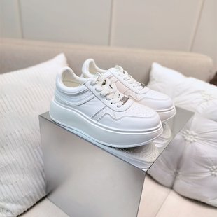显瘦绑带小白鞋 女高级感头层牛皮极简百搭轻奢风舒适通勤休闲鞋