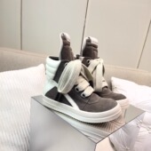 欧美暗黑风RO真牛皮倒三角厚底3cm高跟运动男鞋 高帮靴子女情侣鞋