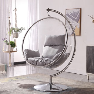 北欧风网红玻璃球透明泡泡椅半球吊椅太空椅亚克力吊篮少女心房间