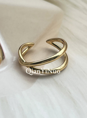 轻奢925银开口戒指女螺旋形简约百搭小众设计感指环