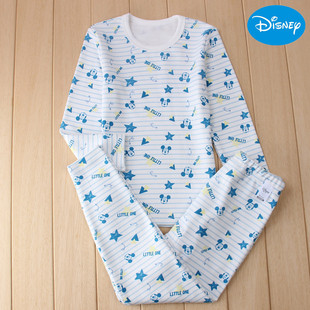 迪士尼男童保暖内衣套装A类舒绒莫代尔棉柔圆领青少年冬秋衣秋裤