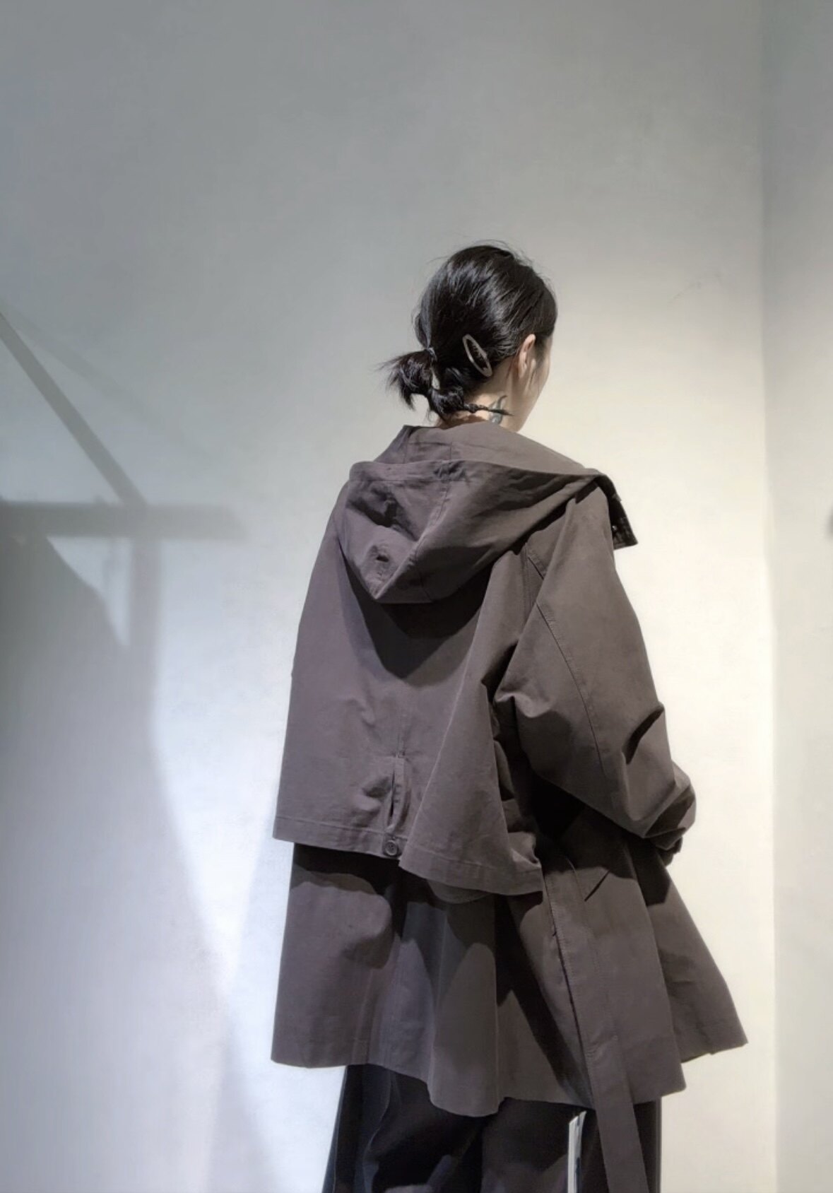 南油品风衣女2026秋新韩系户外气质百搭外套连帽收腰休闲中长外套