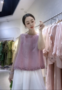 2026夏装新款文艺范进口纱线汉麻棉木耳边减龄经典百搭休闲背心