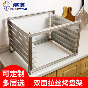 不锈钢烤盘架烘焙架蛋糕面包火锅冰箱托盘架多层冷柜隔层架