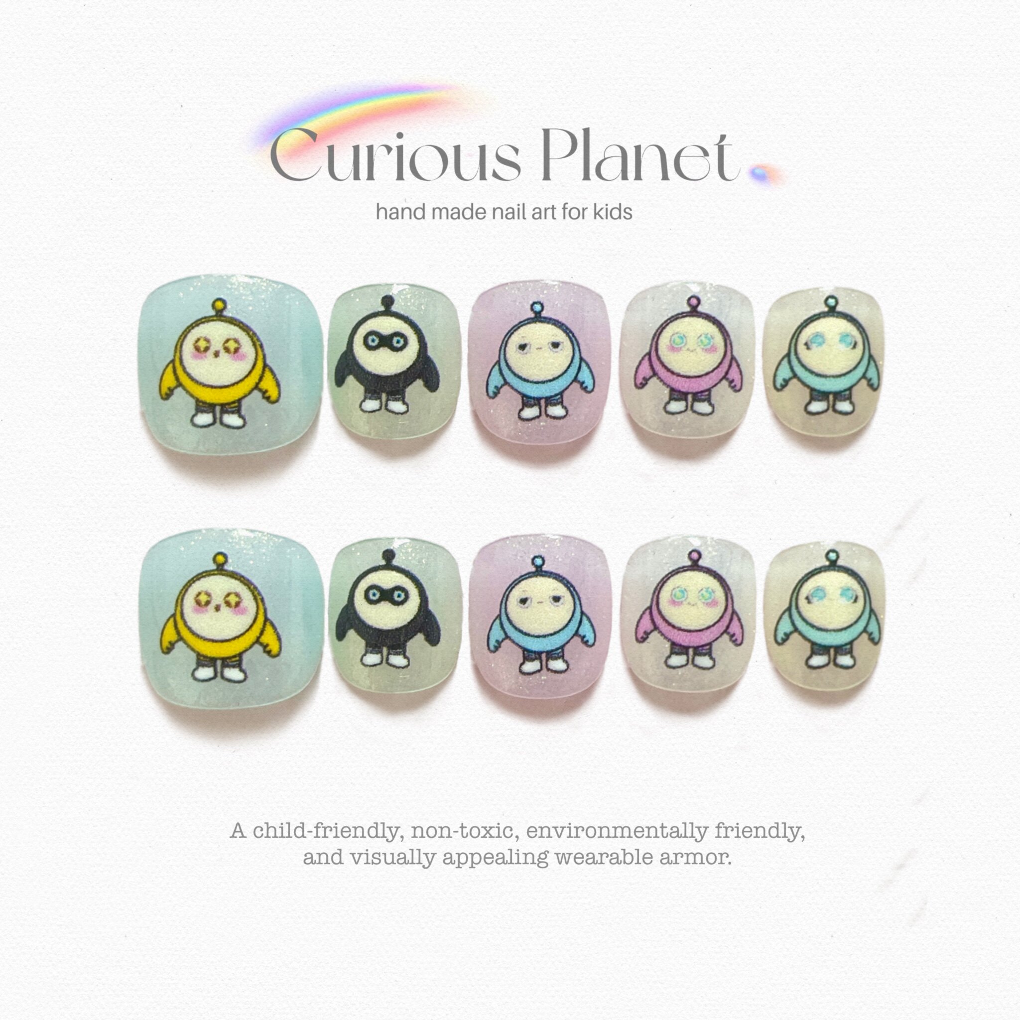 蛋仔派对儿童手工穿戴甲卡通动画小朋友短款美甲安全女孩奖励礼品