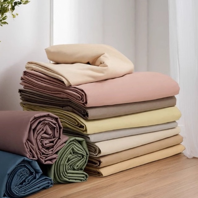 100S新疆长绒棉全棉纯色简约床单枕套床笠纯棉被套